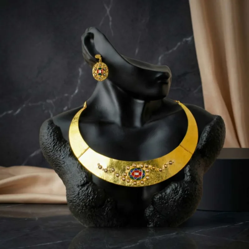 21K Royal Cleopatra Statement Gold Choker - 91.13g - Sultan Gold - طوق كليوباترا ذهب ملكي عيار 21 - 91.13 غرام - ذهب السلطان