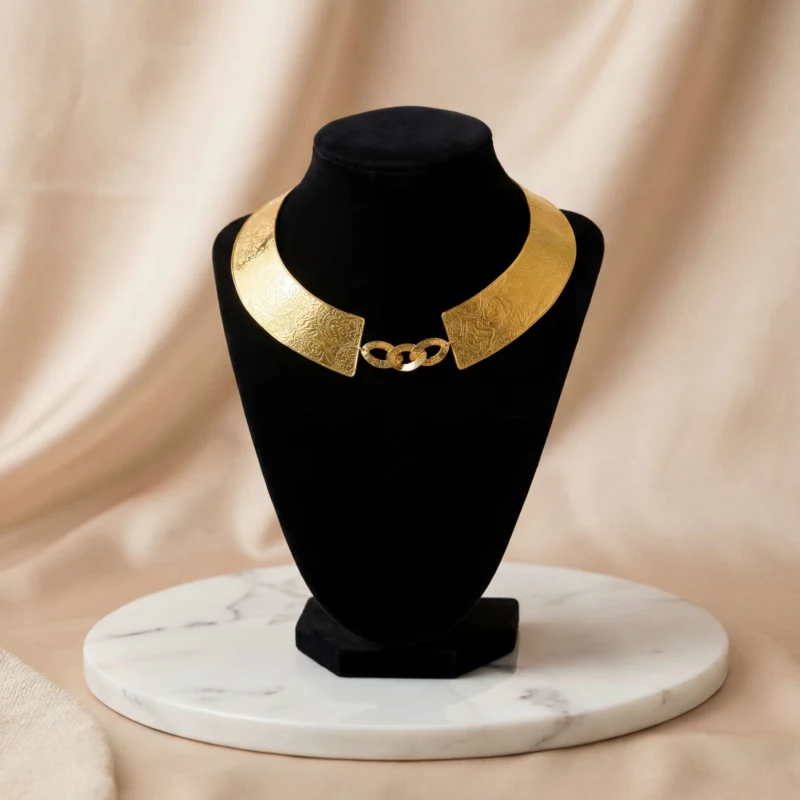 21K Royal Cleopatra Bridal Gold Choker - 91.33g - Sultan Gold - طوق كليوباترا عرايس ذهب عيار 21 - 91.33 غرام - ذهب السلطان