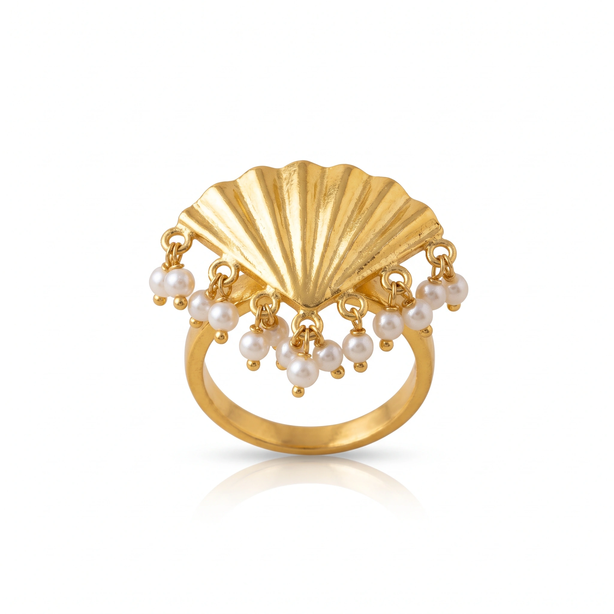21K Shell & Pearl Luxury Gold Bracelet - 63.63g - Sultan Gold - سوار محار ولؤلؤ فاخر ذهب عيار 21 - 63.63 غرام - ذهب السلطان