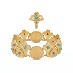 21K Turquoise Heritage Royal Gold Ring - 70.48g - Sultan Gold - خاتم ذهب ملكي تراثي بحجر الفيروز عيار 21 - 70.48 غرام - ذهب السلطان