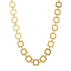 21K Geometric Square Link Gold Bracelet - 34.76g - Sultan Gold - سوار مربعات هندسية ذهب فاخر عيار 21 - 34.76 غرام - ذهب السلطان