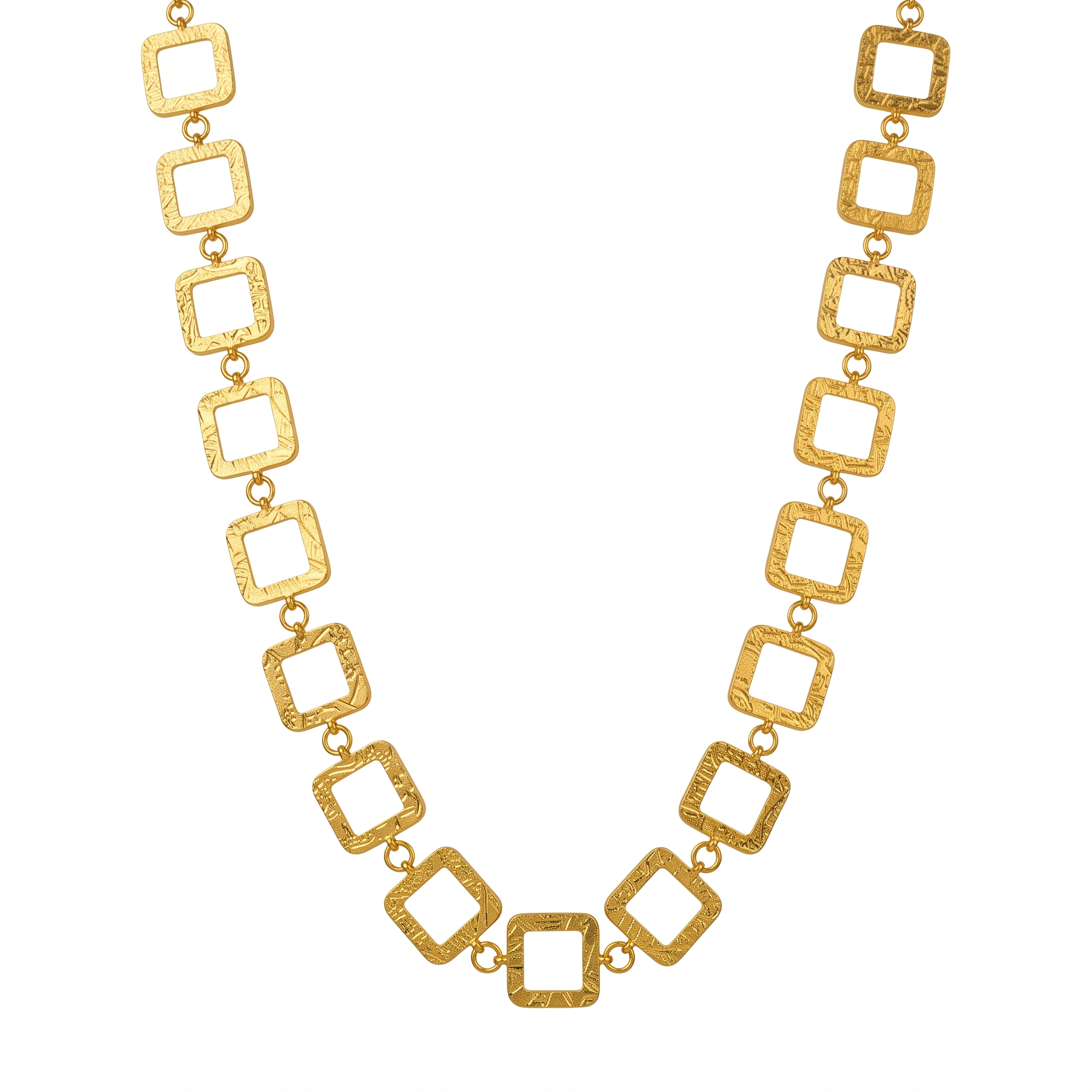 21K Geometric Square Link Gold Bracelet - 34.76g - Sultan Gold - سوار مربعات هندسية ذهب فاخر عيار 21 - 34.76 غرام - ذهب السلطان