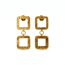 21K Geometric Square Link Gold Bracelet - 34.76g - Sultan Gold - سوار مربعات هندسية ذهب فاخر عيار 21 - 34.76 غرام - ذهب السلطان