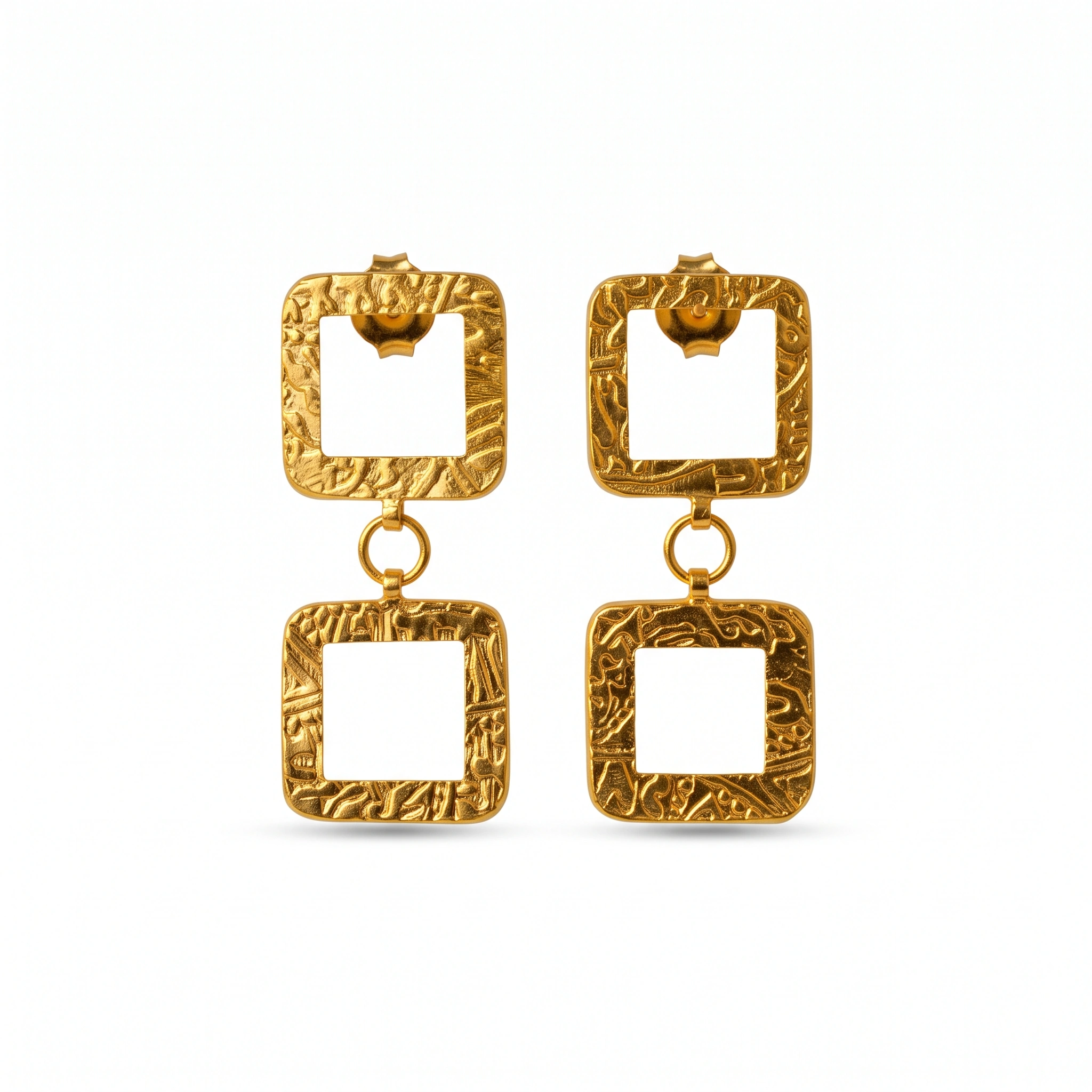 21K Geometric Square Link Gold Bracelet - 34.76g - Sultan Gold - سوار مربعات هندسية ذهب فاخر عيار 21 - 34.76 غرام - ذهب السلطان