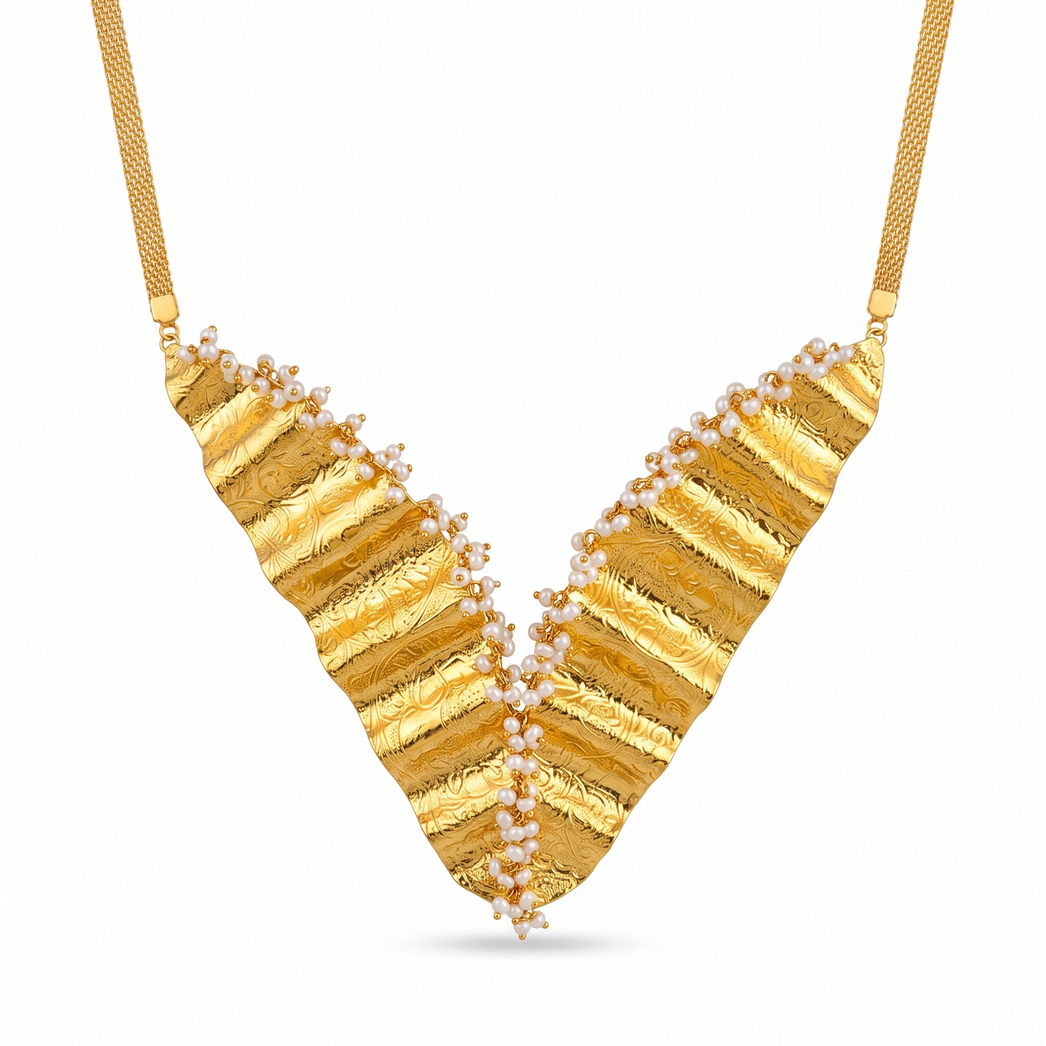 21K Pearl Radiance Gold Earrings - 71.18g - Sultan Gold - أقراط ذهب ولؤلؤ فاخرة عيار 21 - 71.18 غرام - ذهب السلطان