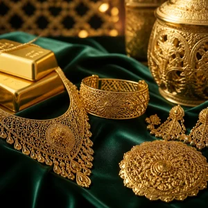 Hand carved 21K gold jewelry - Sultan Gold - مجوهرات ذهبية منحوتة عيار 21 - ذهب السلطان