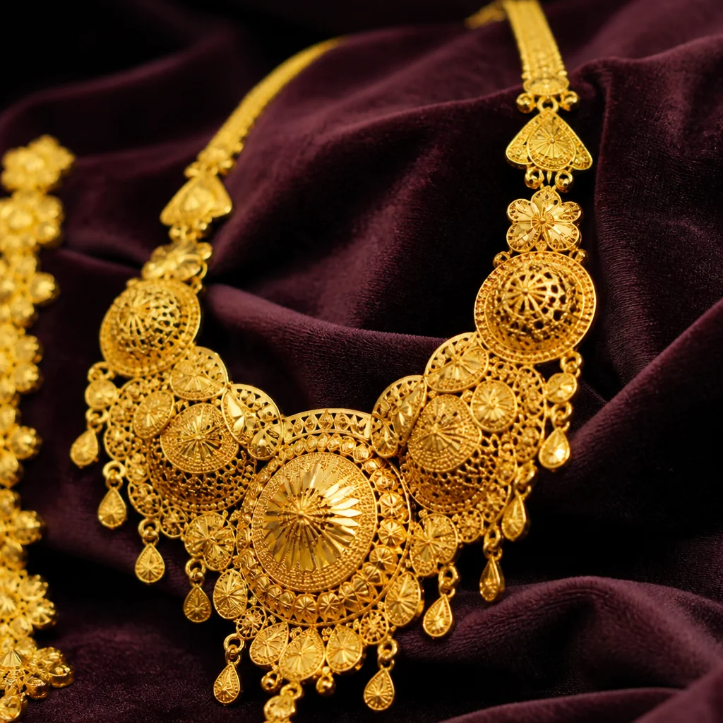 Khasah Kuwaiti gold necklace design - Sultan Gold - تصميم قلادة ذهبية كويتية - ذهب السلطان