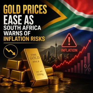Illustration of Gold Prices Ease as South Africa Warns of Inflation Risks