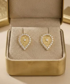 18K Handcrafted Luxury Earrings - 7.25g