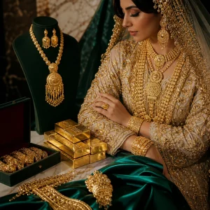 bridal khasah kuwait illustration for Modern Kuwaiti Brides Reimagine Bridal Khasah with Gold Trends | Sultan Gold