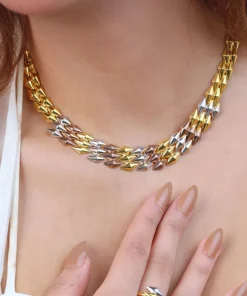 21K Bold Modern Tri-Color Gold Set - 73.14g