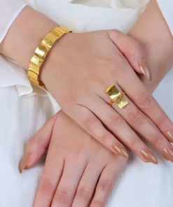 Alternative view of 21K The Asaal Gold Set Features A Luxurious Design Inspired By Tribal And Ethnic Artistry - 77.83g