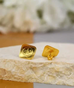 ⁦22K Earrings Mio Amato 1/2 Lira - 8.4g⁩ - الصورة ⁦3⁩