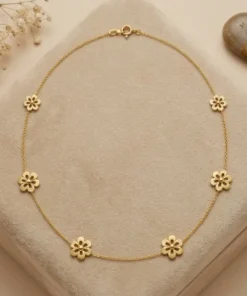 21K Flower Necklace - 5.56g