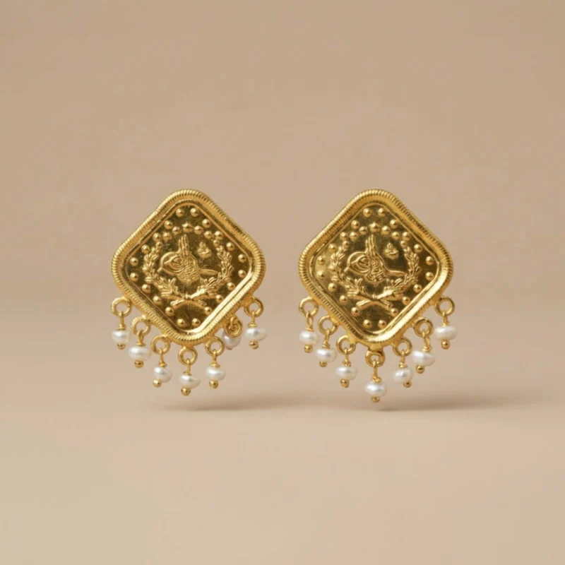 21K Pearl Radiance Earrings - 9.31g