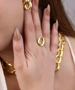 21K Oval Infinity Link Set - 63.53g - الصورة 5