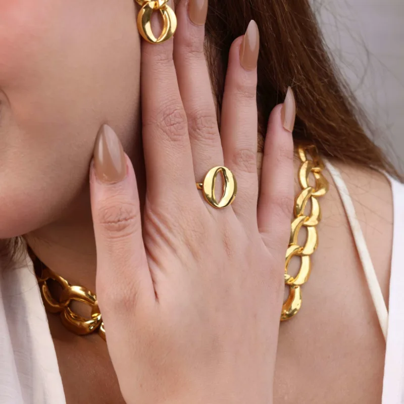 21K Oval Infinity Link Set - 63.53g - الصورة 5
